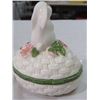 Image 13 : AVON DISH (LIDDED TWO PIECE, BUNNY ON TOP DISH) & 2 BESWICK SUNDAY DISHES & METAL SLEIGH (CRAFTED FR