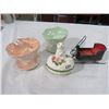 Image 1 : AVON DISH (LIDDED TWO PIECE, BUNNY ON TOP DISH) & 2 BESWICK SUNDAY DISHES & METAL SLEIGH (CRAFTED FR