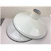 Image 1 : LOT OF 2 LIGHT SHADES 14" PORCELAIN