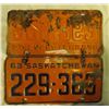 Image 2 : 2 - 1963 SASK LICENSE PLATES *229-363*