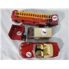 Image 1 : LOT OF 4 (TONKA VAN, RED TRAILER, RED SPORTSCAR, TONKA LADDER TRACK)
