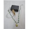Image 1 : BRACELET *GOLD COLOR* & NECKLACE (GREEN BEADS*