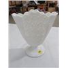 Image 1 : VASE (WHITE GLASS) *9.5"*
