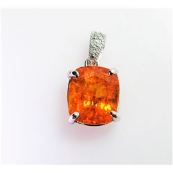 5.65ct Natural Spessartite 14K White Gold Pendant