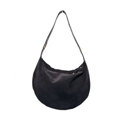 Made in Italy for "Sandra's" Navy Suede and Crocodile Shoulder Bag