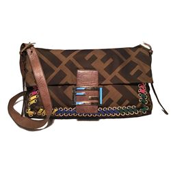 Fendi Monogram Rainbow Shoelace Trim Messanger Bag