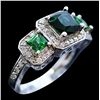Image 2 : 1.46ct Chrome Tourmaline 14K White Gold Ring