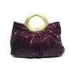 Image 2 : LAI Purple Patent Leather and Python Tote