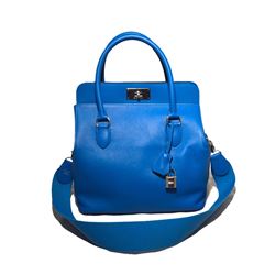 Hermes 26cm Toolbox Bag Hydra Blue Swift Calf Leather Rare Color