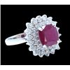 Image 1 : 4.31ct Ruby 18K White Gold Ring