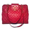 Image 1 : Chanel Red Quilted PVC Model Overnight Tote Travel Bag