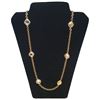 Image 1 : Chanel Vintage Gold Chain Link Long Necklace with Square Crystal Beads