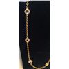 Image 2 : Chanel Vintage Gold Chain Link Long Necklace with Square Crystal Beads
