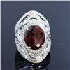 Image 2 : 13.13ct Natural Malaya Garnet 18K White Gold Ring