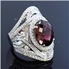 Image 3 : 13.13ct Natural Malaya Garnet 18K White Gold Ring
