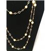 Image 2 : Chanel Vintage Pearl and Clear Crystal Chicklet Long Necklace