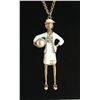 Image 2 : Chanel Silver Coco Chanel Chain Necklace with Enamel Woman Charm