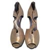 Image 2 : Hermes Shimmery Golden Leather Strappy High Heels size 38