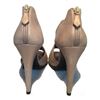 Image 6 : Hermes Shimmery Golden Leather Strappy High Heels size 38