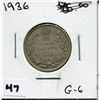 Image 1 : 1936 CANADIAN 25 CENT COIN