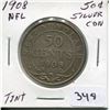 Image 1 : 1908 SILVER 50 CENT PC (NEWFOUNDLAND )