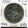Image 1 : 1958 CNDN SILVER DOLLAR *BRITISH COLUMBIA*