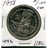 Image 1 : 1958 CNDN SILVER DOLLAR *BRITISH COLUMBIA*