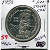 Image 1 : 1958 CNDN SILVER DOLLAR (BRITISH COLUMBIA)