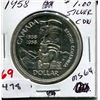Image 1 : 1958 CNDN SILVER DOLLAR (BRITISH COLUMBIA)