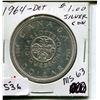 Image 1 : 1964 CNDN DOLLAR *SILVER, DOT*