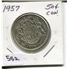 Image 1 : 1957 CNDN 50 CENT PC *SILVER*