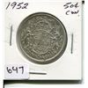 Image 1 : 1952 CNDN 50 CENT PC *SILVER*