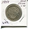 Image 1 : 1958 CNDN 50 CENT PC *SILVER*