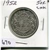 Image 1 : 1952 CNDN 50 CENT PC *SILVER*