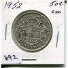 Image 1 : 1952 CNDN 50 CENT PC *SILVER*