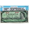 Image 1 : 1967 CNDN $1 BANK NOTE (CENTENNIAL) *UNCIRCULATED*
