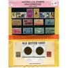 Image 1 : 14 U.S.A MINT STAMPS *NEVER USED* & 2 LARGE BRITISH PENNIES (1911 & 1912)