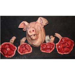 PIG HEAD AND PARTS BLOODY SILICONE VERY REALISTIC
