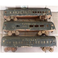 ZZ-CLEARANCE TRAINS PASSENGER CARS ANTIQUE FILMING MINIATURES LOT OF 3