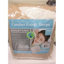 New TWIN Heated Blanket comfort knit and sherpa / warm and cozy