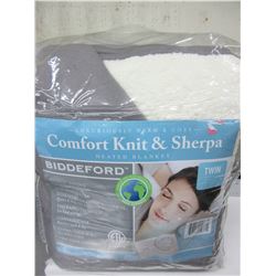 New TWIN Heated Blanket comfort knit and sherpa / warm and cozy
