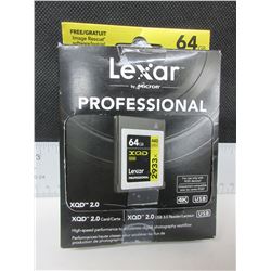 New Lexar 64gb Proffesional 4K  XQD 2.0 Card & XQD 2.0 USB 3.0 Reader
