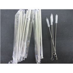 New set of 8 Stanless Steel Straws with cleaning rods / 8 straws 4 cleaners