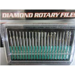 New 20 piece Diamond Rotary File set with case / 1/8 collet