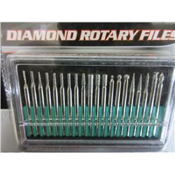 New 20 piece Diamond Rotary File set with case / 1/8 collet