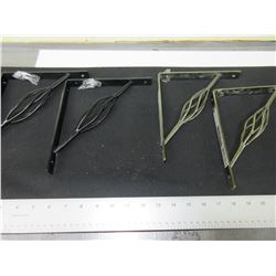 Shelf Brackets 7 x 8" 1 pair Black  1 pair Pewter