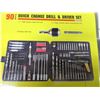 Image 3 : New Quick change Drill & Driver set 90 piece with case