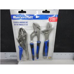 New Mastercraft Pliers &  Wrench set of 3