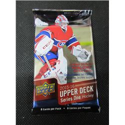 1 New pack Factory sealed Upper Deck 2015/16 series one Hockey cards