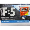 Image 2 : 3 New packs of 4 Force F:5 Razor Blades Cartridges with lube strip